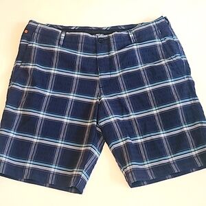 TOMMY BAHAMA Men's Blue Plaid Nylon/Spandex Grip Waist Shorts‎ - Size 34